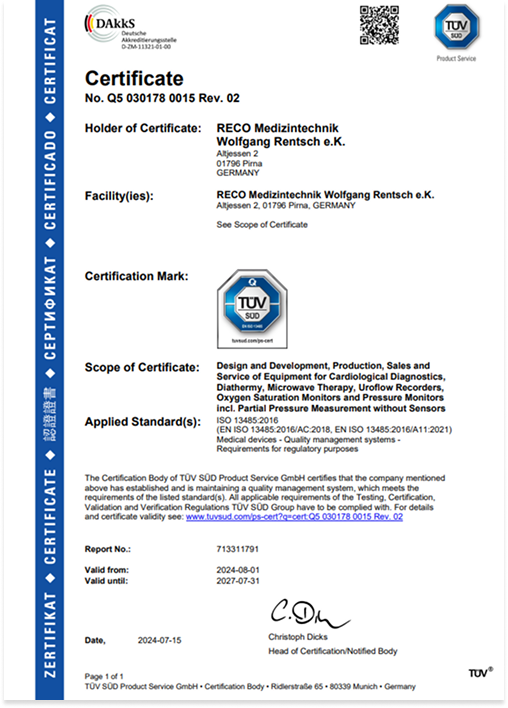 Quality System Certificate